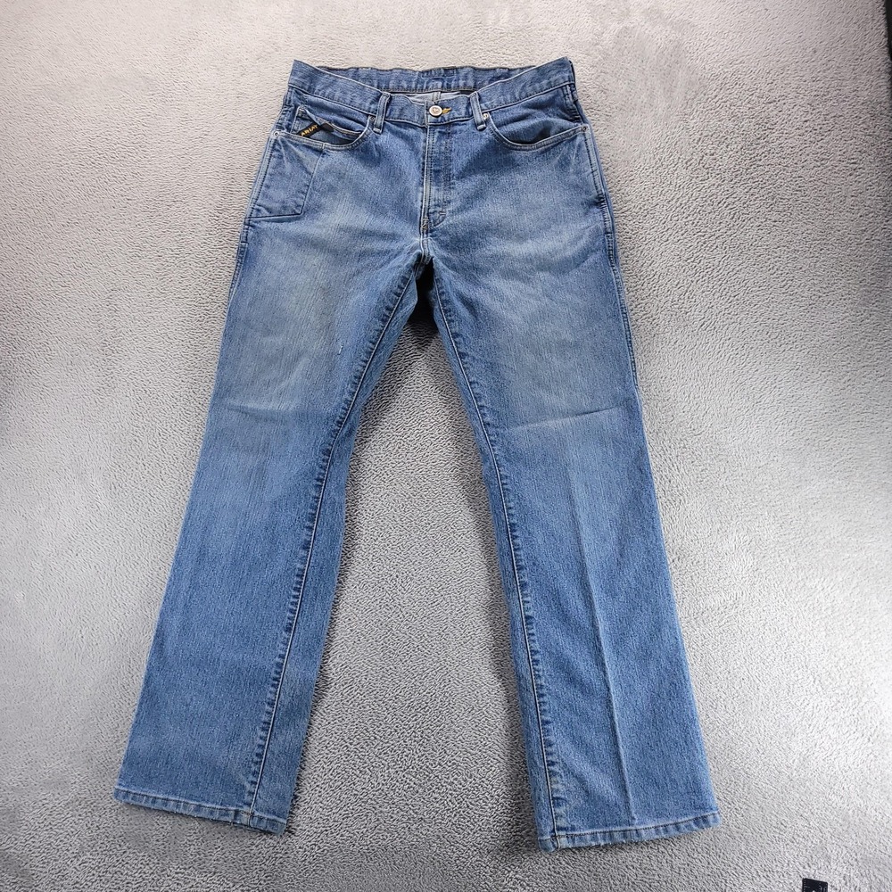 Ariat Jeans Mens 33x32 Blue Regular Straight Workwear Construction Western